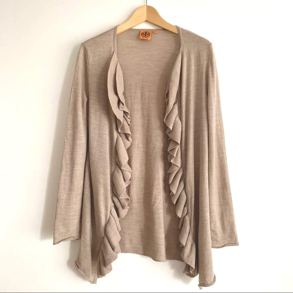 Tory Burch Ruffle Open Cardigan M